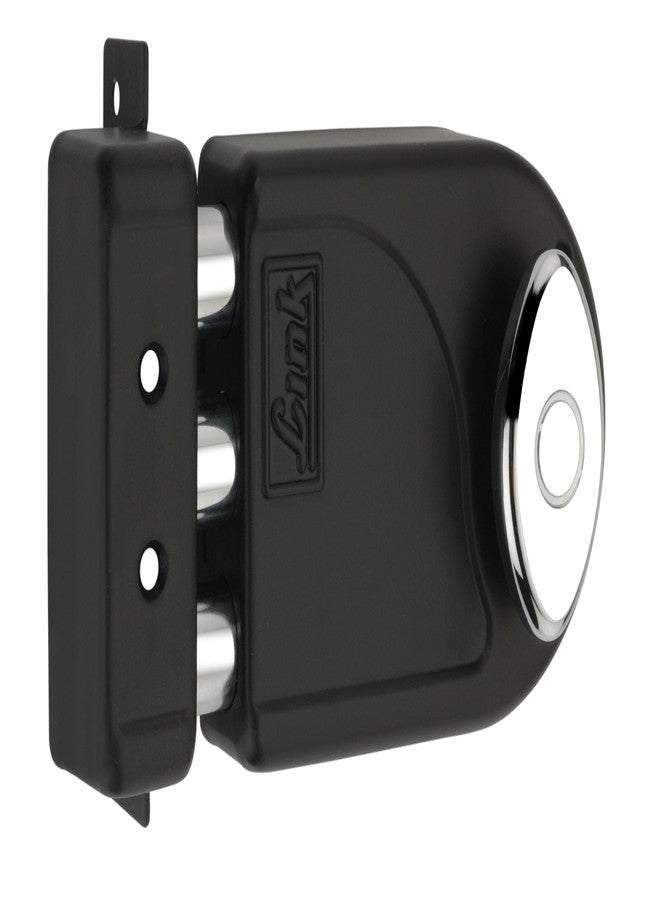 Link Heavy-Duty Main Door Rim Lock with 14-Pin Dimple Key Technology, Big Oval Silver Knob, and 3 Deadbolts with One Side Key-Black | 10 Years Warranty - Image 5